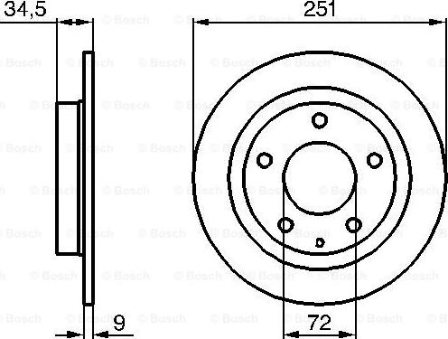 BOSCH 0 986 479 208 - Тормозной диск unicars.by