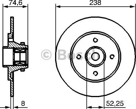 BOSCH 0 986 479 281 - Тормозной диск unicars.by