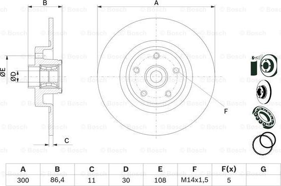 BOSCH 0 986 479 276 - Тормозной диск unicars.by