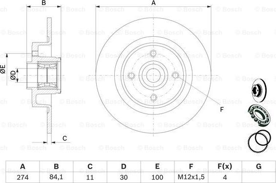 BOSCH 0 986 479 277 - Тормозной диск unicars.by