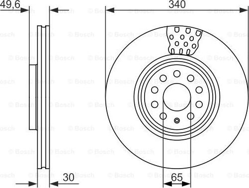 BOSCH 0 986 479 734 - Тормозной диск unicars.by