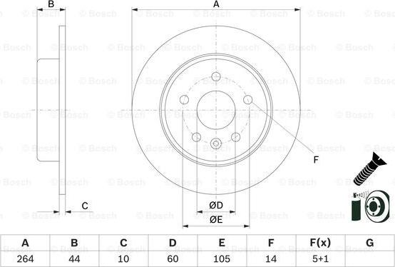 BOSCH 0 986 479 D89 - Тормозной диск unicars.by