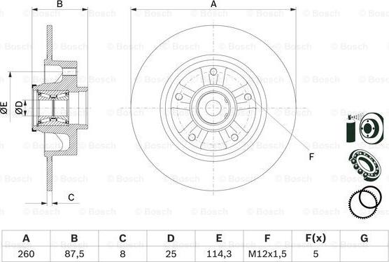 BOSCH 0 986 479 E79 - Тормозной диск unicars.by