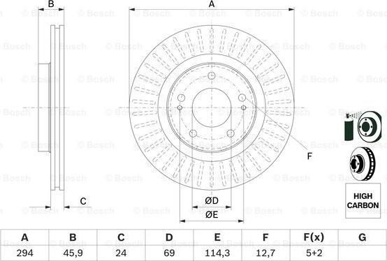 BOSCH 0 986 479 E76 - Тормозной диск unicars.by