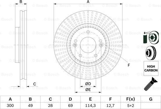 BOSCH 0 986 479 F19 - Тормозной диск unicars.by