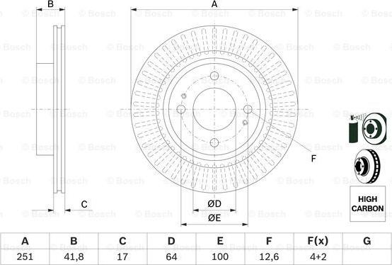 BOSCH 0 986 479 F14 - Тормозной диск unicars.by