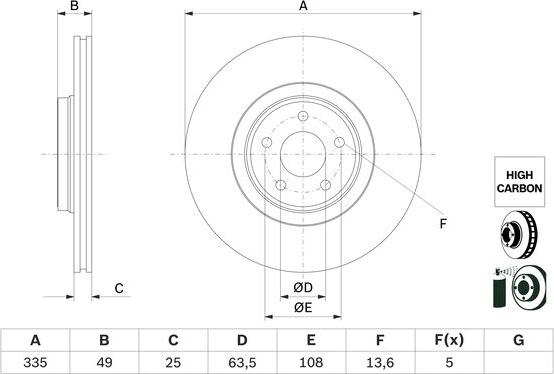 BOSCH 0 986 479 F80 - Тормозной диск unicars.by