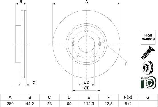 BOSCH 0 986 479 F36 - Тормозной диск unicars.by