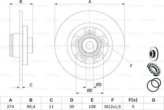 BOSCH 0 986 479 F30 - Тормозной диск unicars.by