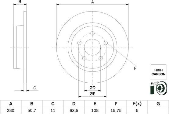 BOSCH 0 986 479 G71 - Тормозной диск unicars.by