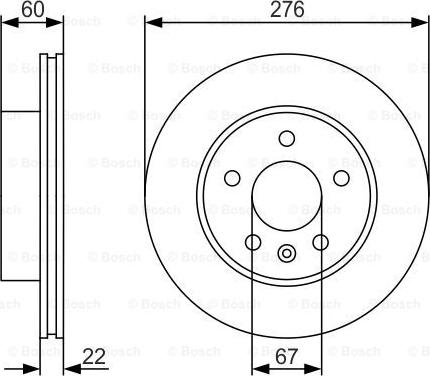 BOSCH 0 986 479 R95 - Тормозной диск unicars.by