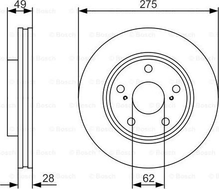 BOSCH 0 986 479 R58 - Тормозной диск unicars.by