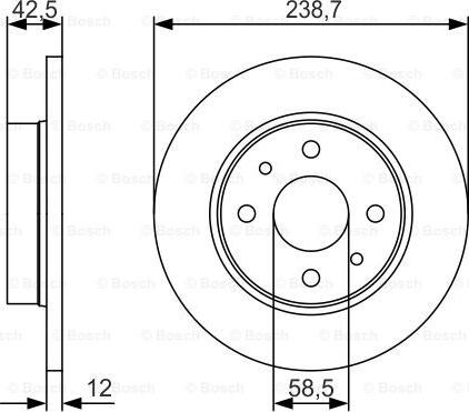 BOSCH 0 986 479 R61 - Тормозной диск unicars.by