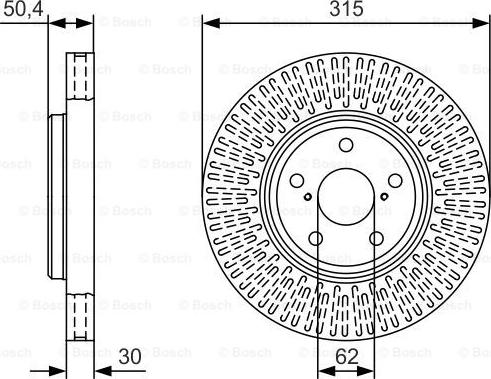 BOSCH 0 986 479 T40 - Тормозной диск unicars.by