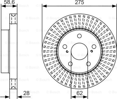 BOSCH 0 986 479 T18 - Тормозной диск unicars.by