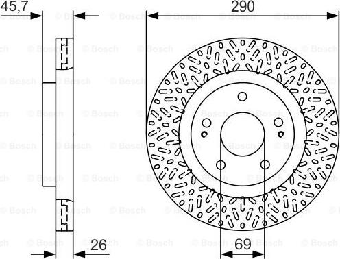 BOSCH 0 986 479 U80 - Тормозной диск unicars.by