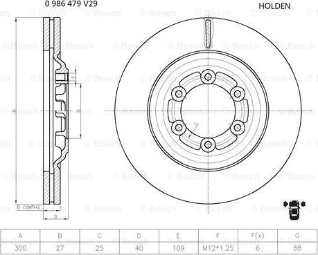 BOSCH 0 986 479 V29 - Тормозной диск unicars.by