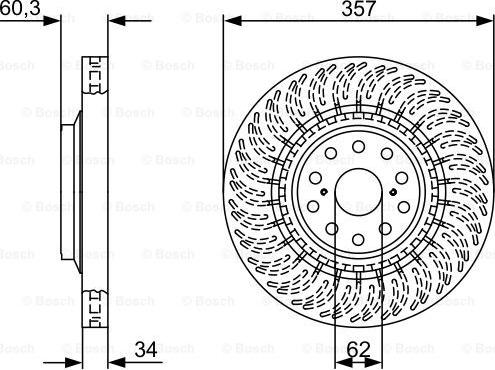 BOSCH 0 986 479 V74 - Тормозной диск unicars.by