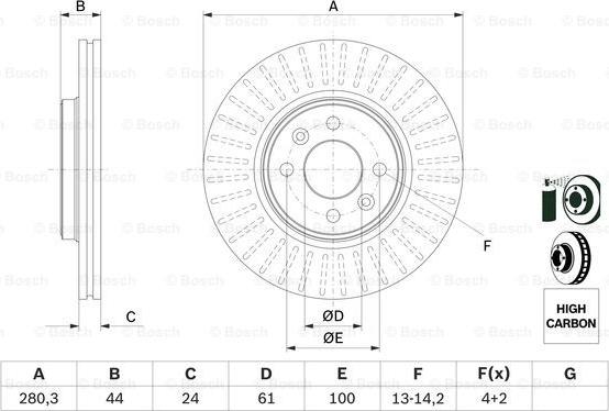 BOSCH 0 986 478 590 - Тормозной диск unicars.by