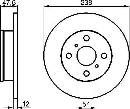 BOSCH 0986478506 - Тормозной диск unicars.by