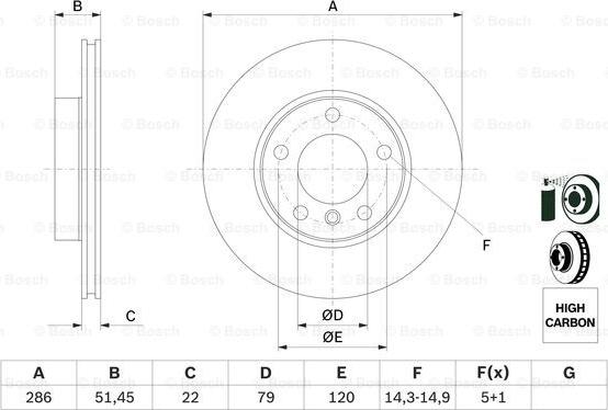 BOSCH 0 986 478 513 - Тормозной диск unicars.by