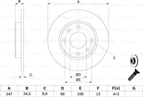 BOSCH 0 986 478 046 - Тормозной диск unicars.by