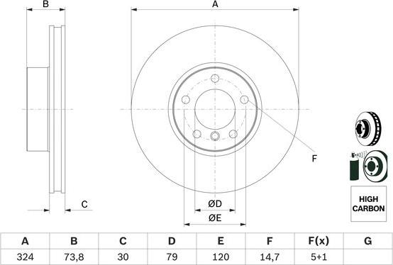 BOSCH 0 986 478 024 - Тормозной диск unicars.by