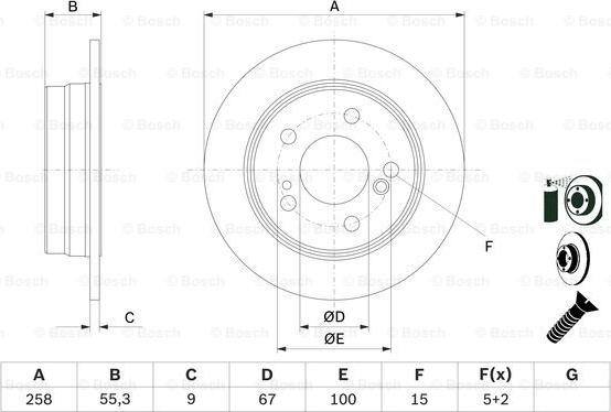 BOSCH 0 986 478 188 - Тормозной диск unicars.by