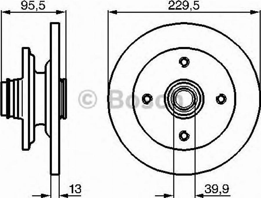 BOSCH 0986478804 - Тормозной диск unicars.by