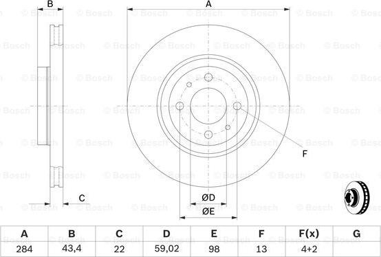 BOSCH 0 986 479 B49 - Тормозной диск unicars.by