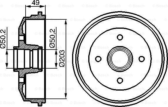 BOSCH 0 986 477 050 - Тормозной барабан unicars.by