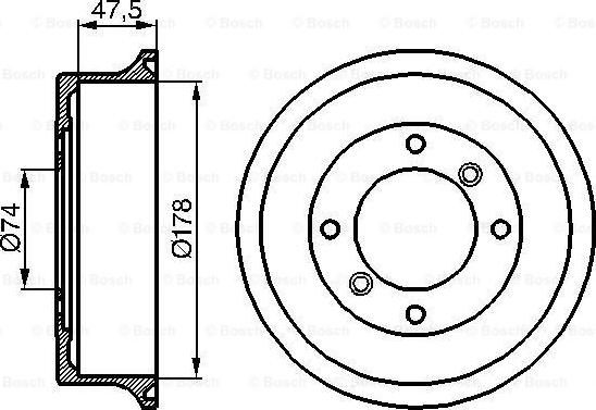 BOSCH 0 986 477 062 - Тормозной барабан unicars.by