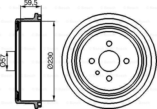 BOSCH 0 986 477 022 - Тормозной барабан unicars.by