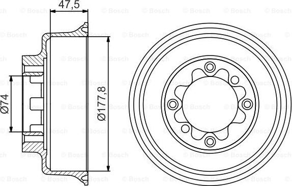 BOSCH 0 986 477 154 - Тормозной барабан unicars.by