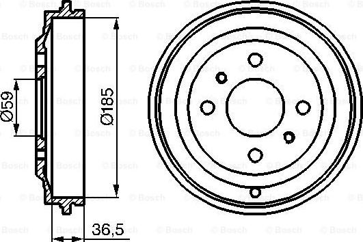 BOSCH 0 986 477 125 - Тормозной барабан unicars.by