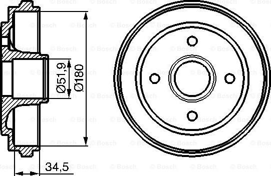 BOSCH 0 986 477 128 - Тормозной барабан unicars.by