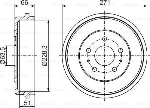 BOSCH 0 986 477 291 - Тормозной барабан unicars.by