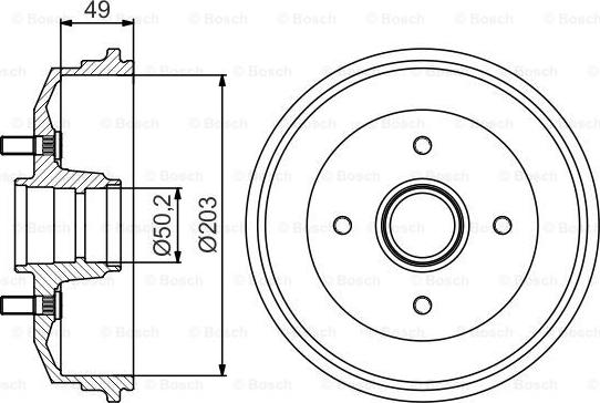 BOSCH 0 986 477 259 - Тормозной барабан unicars.by