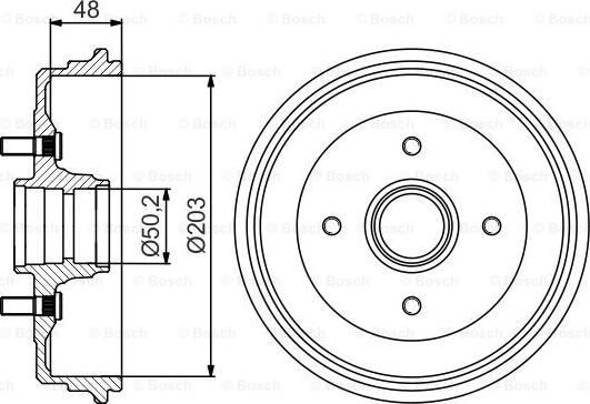 BOSCH 0 986 477 258 - Тормозной барабан unicars.by