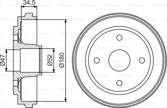 BOSCH 0 986 477 264 - Тормозной барабан unicars.by