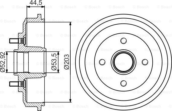 BOSCH 0 986 477 266 - Тормозной барабан unicars.by