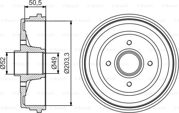 BOSCH 0 986 477 205 - Тормозной барабан unicars.by