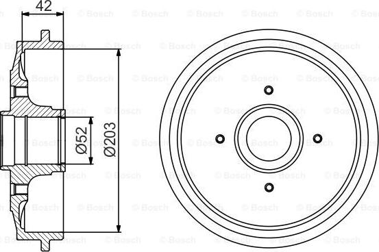 BOSCH 0 986 477 201 - Тормозной барабан unicars.by