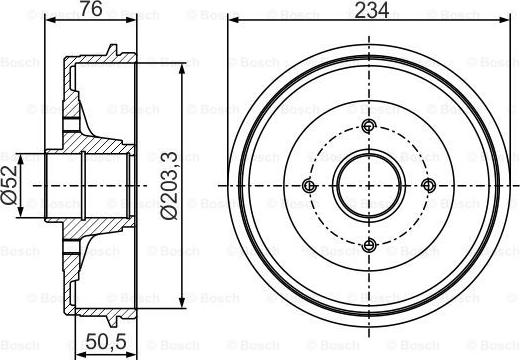 BOSCH 0 986 477 289 - Тормозной барабан unicars.by