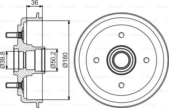 BOSCH 0 986 477 238 - Тормозной барабан unicars.by