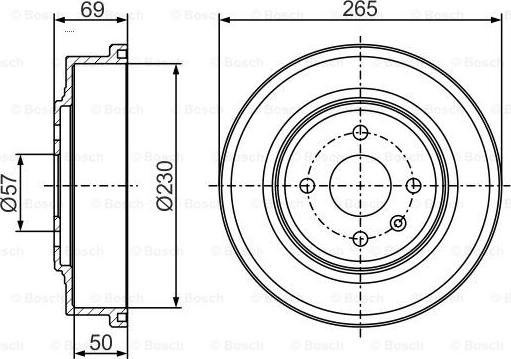 BOSCH 0 986 477 277 - Тормозной барабан unicars.by