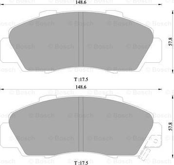 BOSCH 0 986 505 956 - Тормозные колодки, дисковые, комплект unicars.by