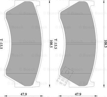 BOSCH 0 986 505 966 - Тормозные колодки, дисковые, комплект unicars.by