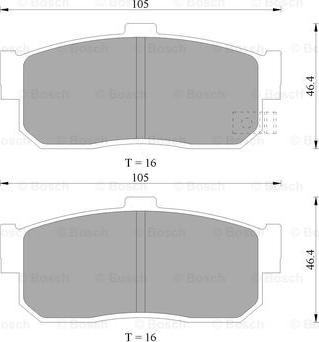 BOSCH 0 986 505 972 - Тормозные колодки, дисковые, комплект unicars.by