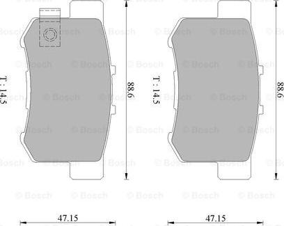 BOSCH 0 986 505 694 - Тормозные колодки, дисковые, комплект unicars.by